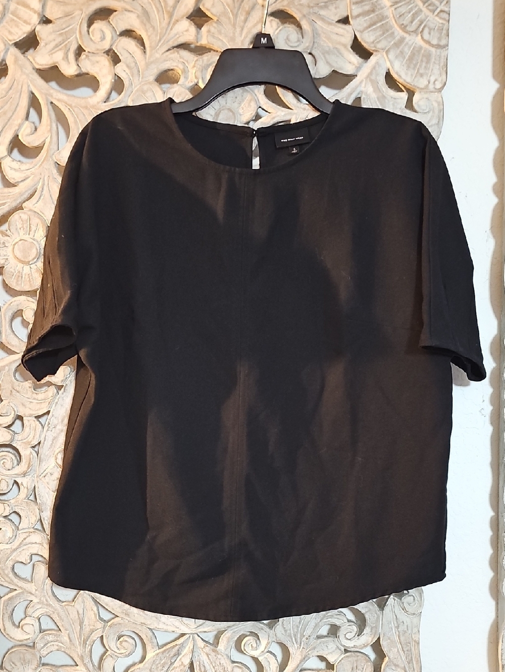 Who What Wear Black Short-Sleeve Crewneck Top